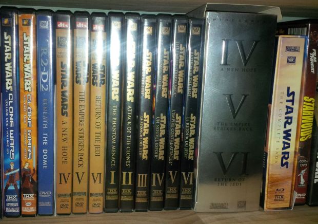 Every Star Wars DVD or Blur-ray that I own.