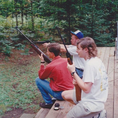 L-R Peter, Bob, Mike. Note Peter wearing deck shoes on a deck. He always was the best dresser.
