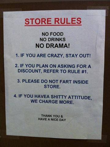 STORE RULES